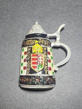 VTG Budapest Hungary Coat of Arms Beer Stein Souvenir Refrigerator Magnet 2.5"